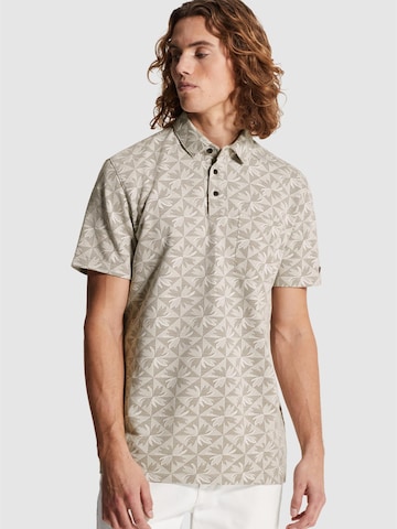 CAST IRON Shirt 'Polo shirt in a cotton blend with chest pocket' in Beige: voorkant