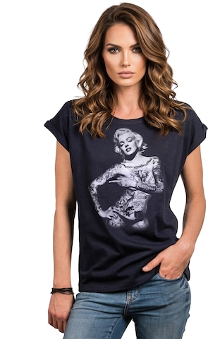 MAKAYA Shirt 'Tattoo' in Blue: front