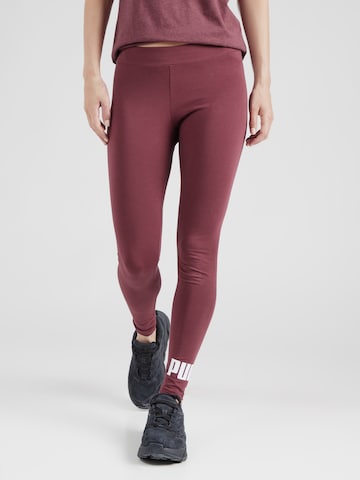 PUMA Skinny Sportbroek 'ESS No. 1' in Rood: voorkant