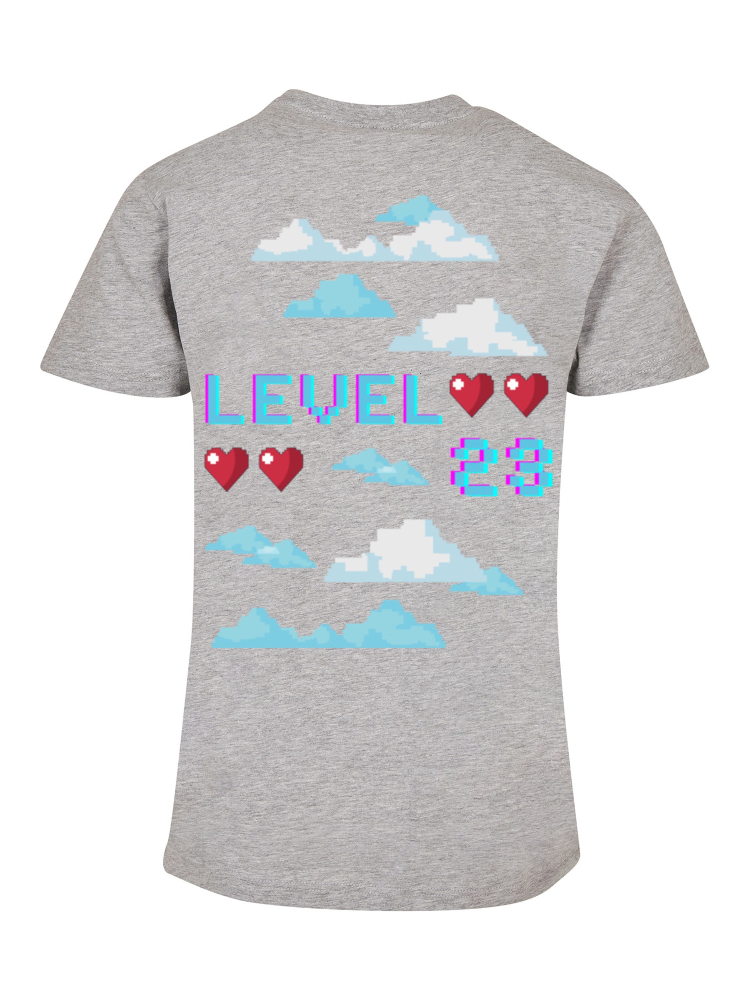 F4NT4STIC Shirt 'Happy New Year Level Up 23 Front' in Grijs