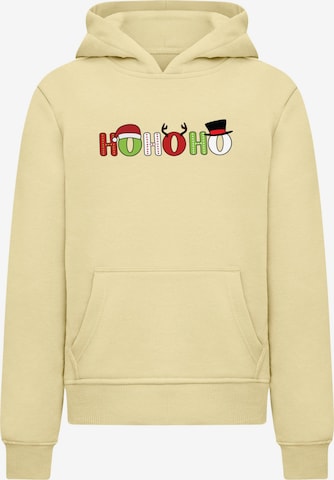 Merchcode Sweatshirt 'Christmas Ho Ho Ho' in Beige: Vorderseite