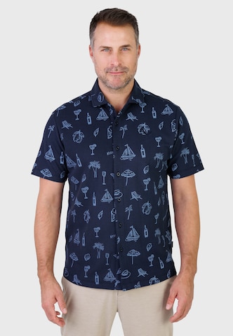 Kleinigkeit Regularny krój Koszula 'Travel Scott' w kolorze niebieski: przód