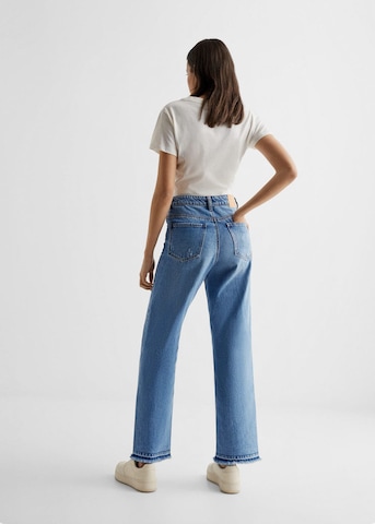 MANGO TEEN Wide leg Jeans 'Straight' in Blauw