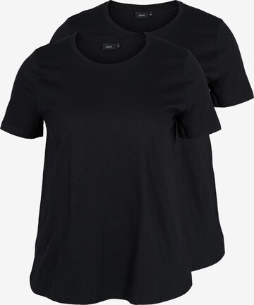 T-shirt Zizzi en noir : devant