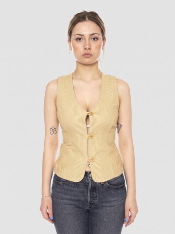 Thinking MU Vest 'NOGAL STRIPES ALISA' i beige