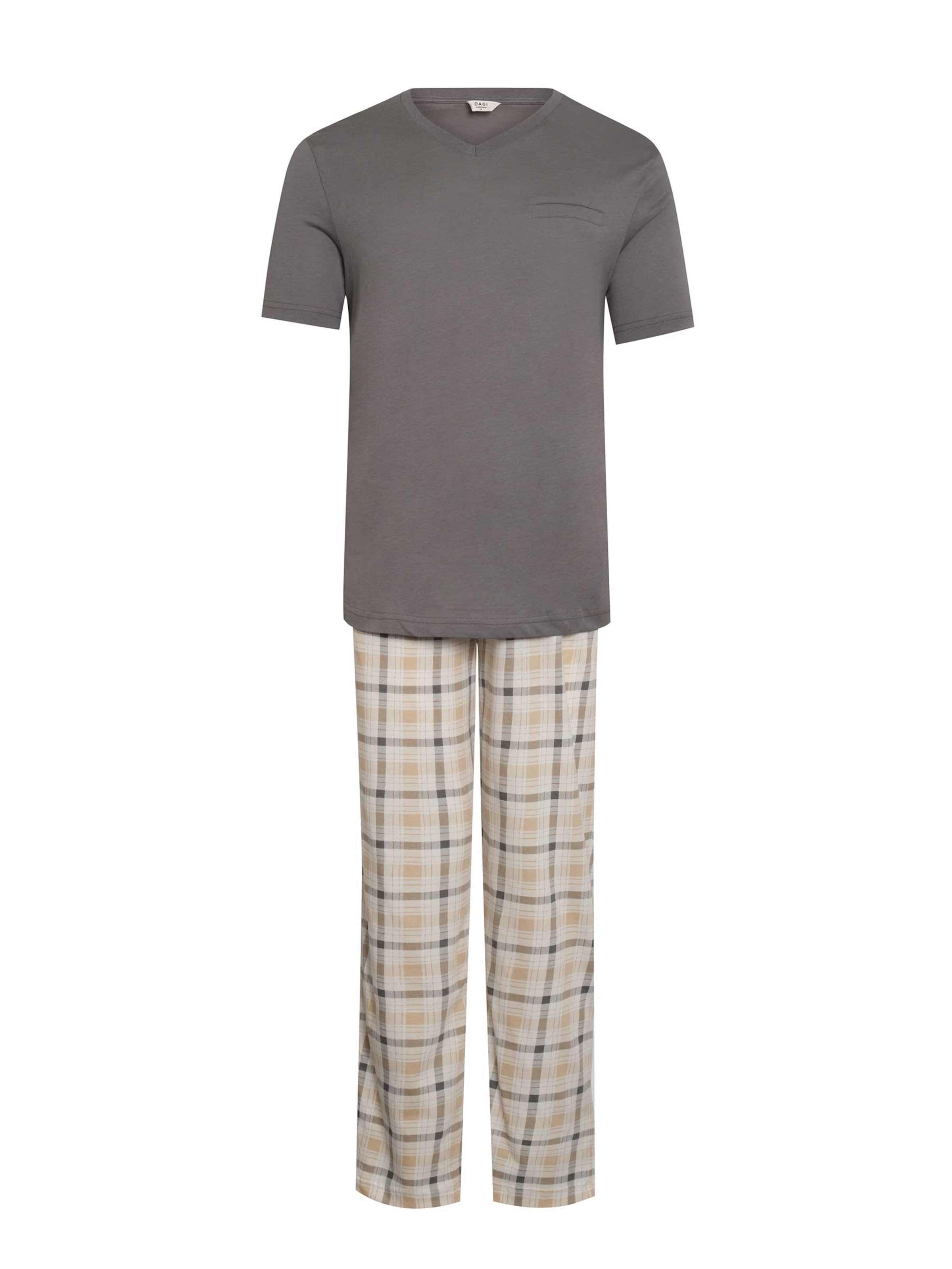 Dagi Garā pidžama, krāsa - bēšs / okera / dūmu pelēks, Preces skats