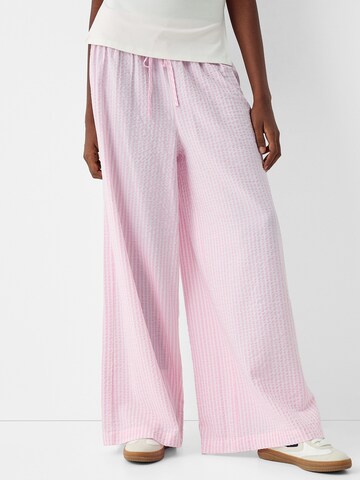 Wide Leg Pantalon Bershka en rose
