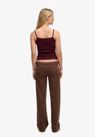 Wide Leg Pantalon de sport 'Athletic Essentials' Superdry & Co en marron