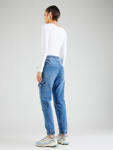 ONLY Tapered Cargojeans 'KELDA' i blå