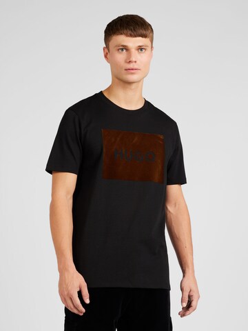 Tricou 'Dulive_V' de la HUGO pe negru: față