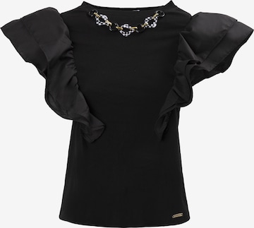 Influencer Top in Schwarz: Vorderseite