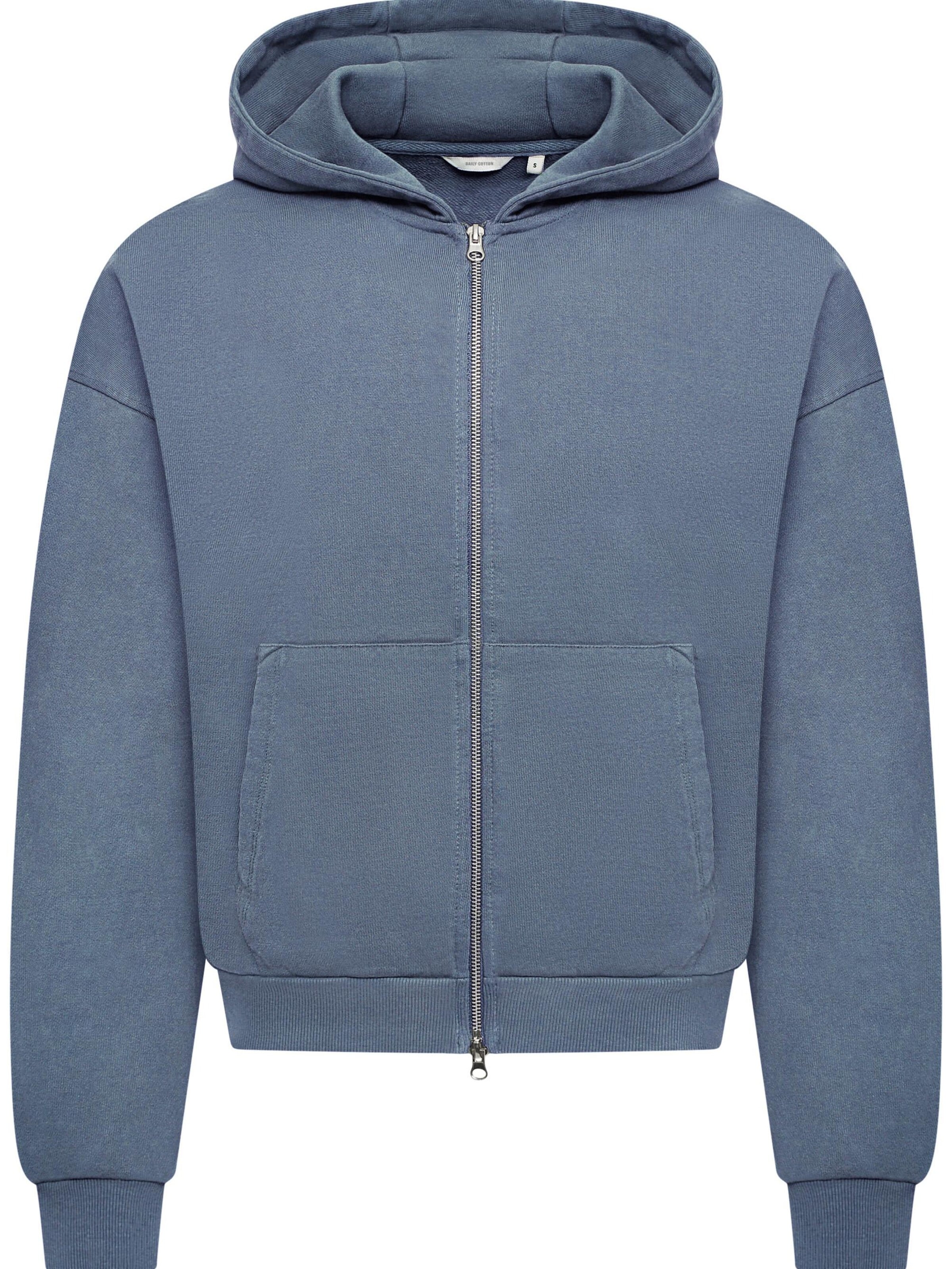 Daily Cotton Zip-Up Hoodie 'DCCUENCA' in Blue: front