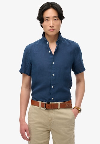 Superdry Regular fit Overhemd in Blauw: voorkant