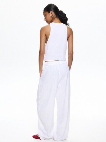 Pull&Bear Wide leg Pants in White