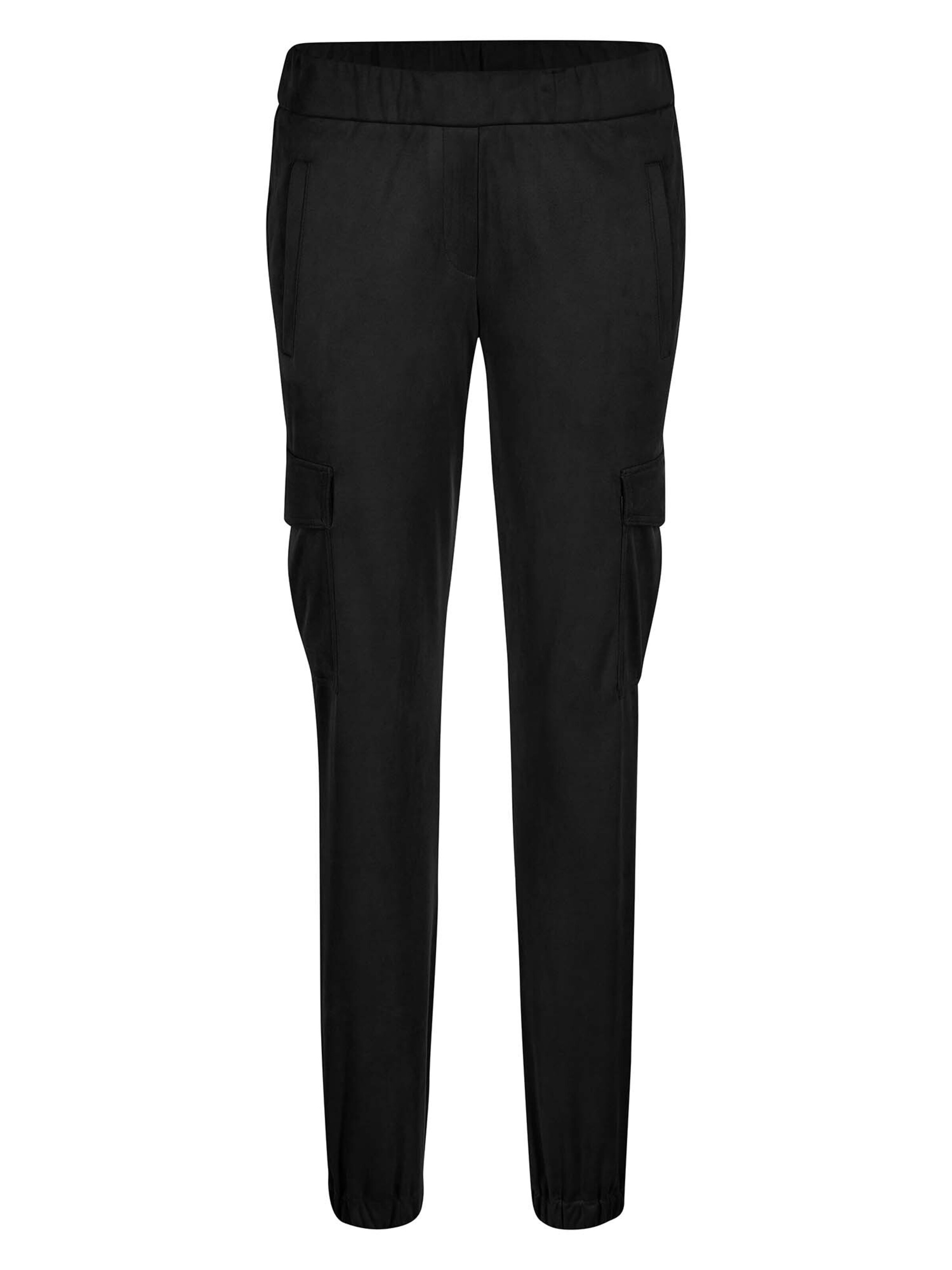 MADELEINE Slimfit Cargobroek in Zwart: voorkant