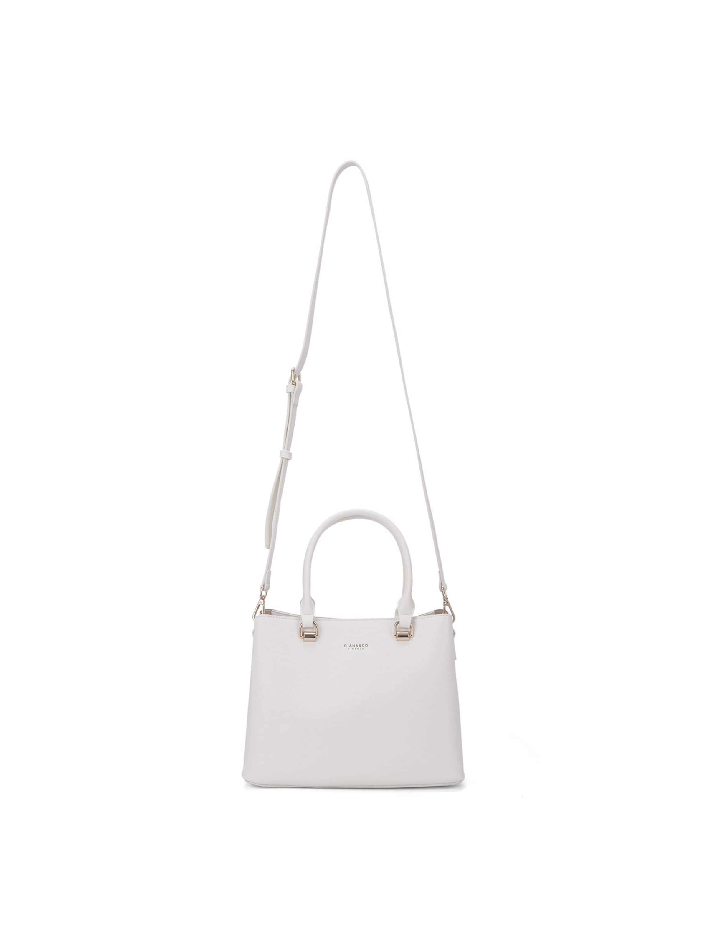 Borsa a mano 'Borsa a Mano Vegan Leather Diana & Co Firenze - Zip e Tracolla Rimovibile' di Diana&Co. in bianco