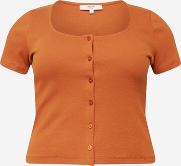 ABOUT YOU Curvy T-shirt 'Samara' i brun: framsida