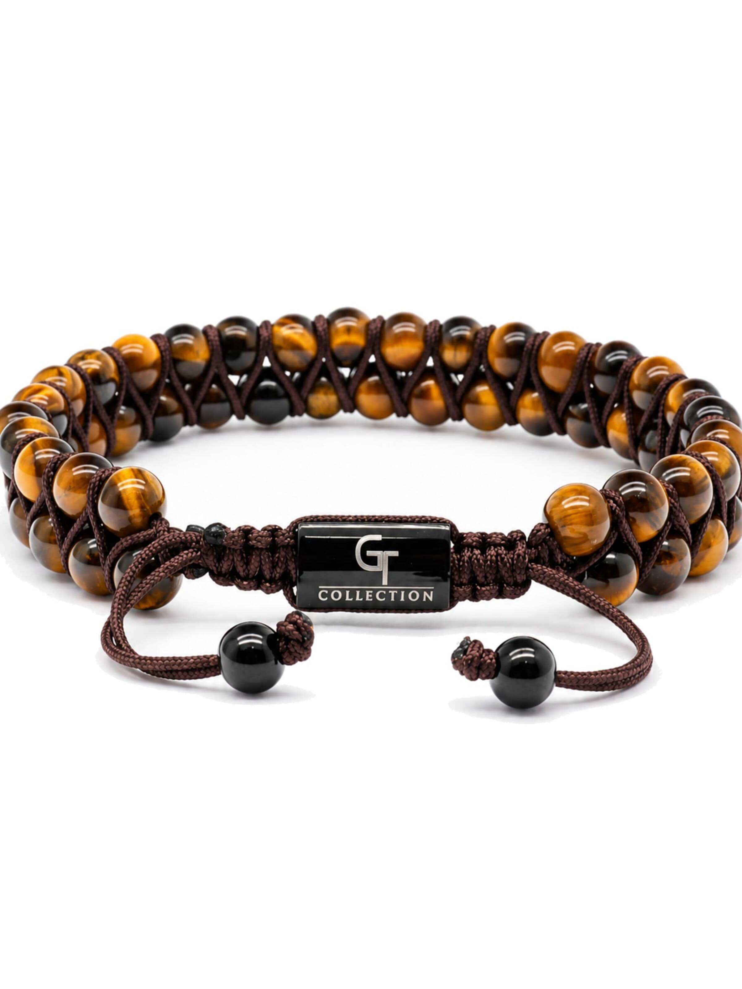 GT Collection Náramek 'Tiger Eye Double-Row' – hnědá