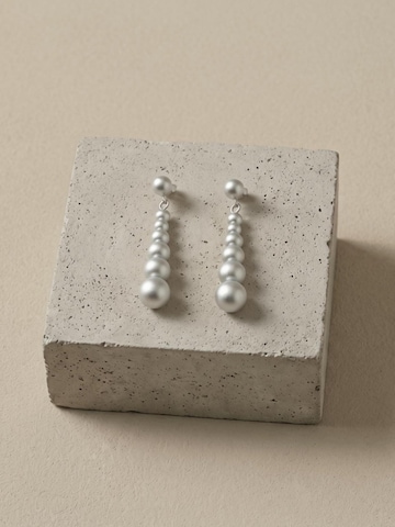 DNSK Copenhagen Øreringe 'SOLGERD Waterproof Silver Stainless Steel Statement Earrings - Sanded Finish' i sølv