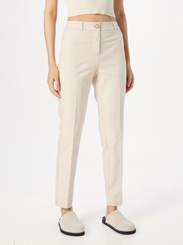 COMMA Tapered Pleated Pants in Beige: front