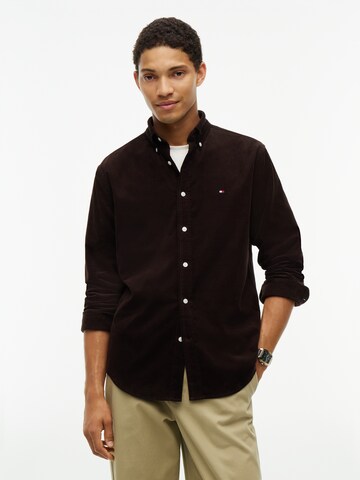 TOMMY HILFIGER Regular fit Overhemd in Bruin: voorkant