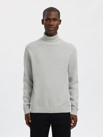 Pull-over 'SLHDANE' SELECTED en gris : devant