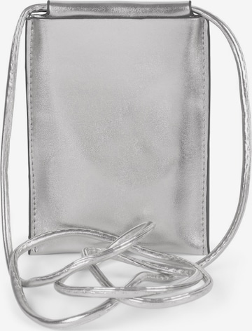 styleBREAKER Umhängetasche 'Handy Umhängetasche Metallic' in Silber: Vorderseite