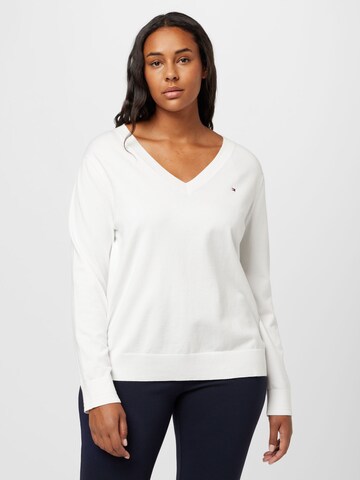 Pull-over Tommy Hilfiger Curve en beige : devant