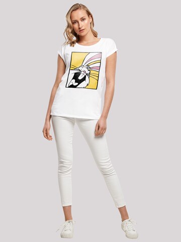 F4NT4STIC Shirt 'Looney Tunes Bugs Bunny Laughing' in White