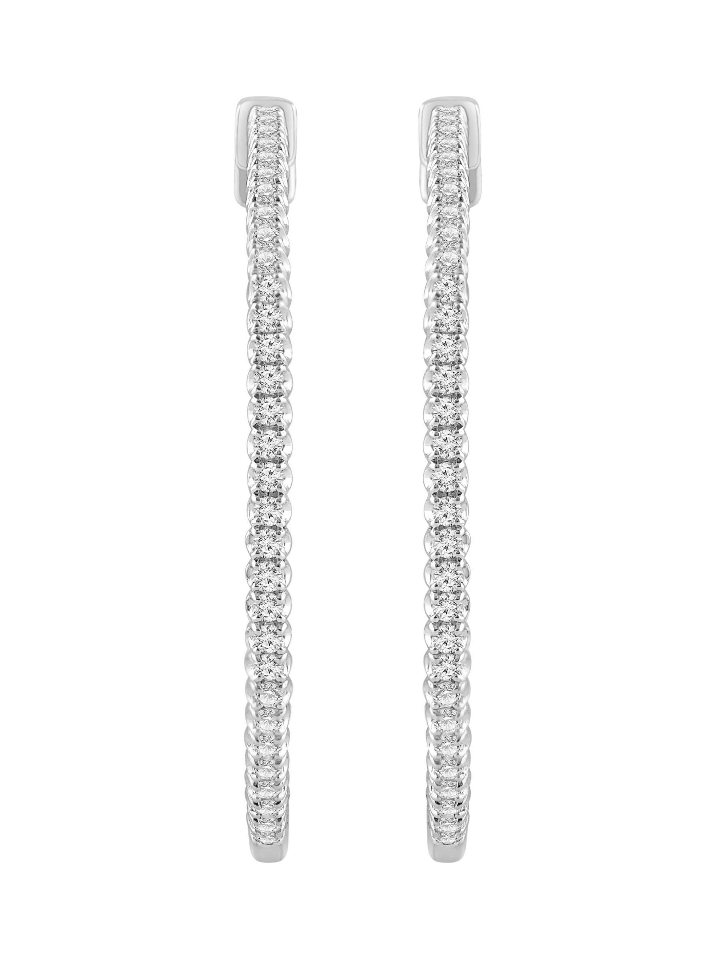Boucles d'oreilles 'Ohrringe aus 375 Weißgold mit Lab Grown Diamant' ETHISHER DIAMANTEN en argent
