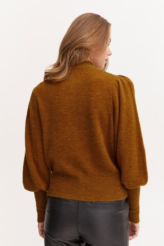 PULZ Jeans Knit Cardigan in Brown