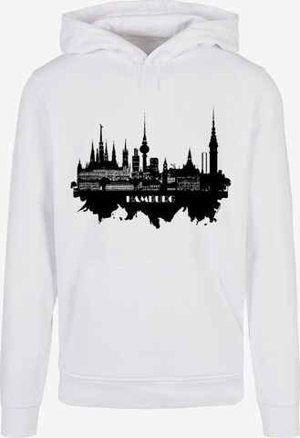 F4NT4STIC Sweatshirt 'Cities Collection - Hamburg skyline' in Wit: voorkant