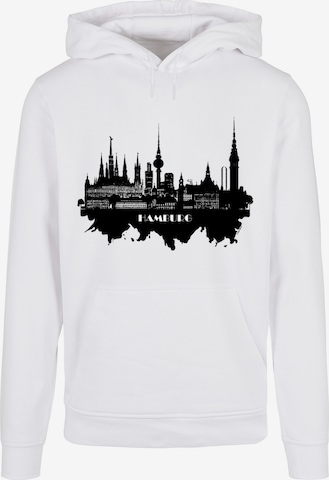 F4NT4STIC Sweatshirt 'Cities Collection - Hamburg skyline' in Weiß: predná strana