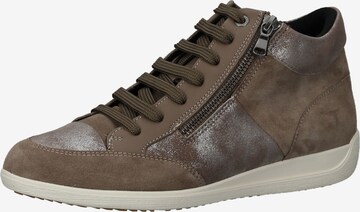 GEOX Sneakers hoog in Bruin: voorkant