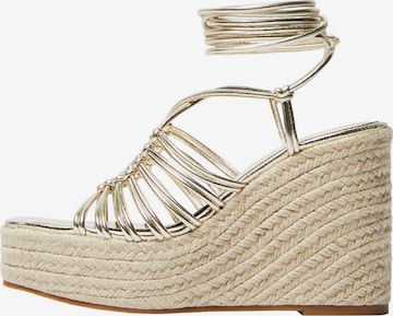 Bershka Sandals in Gold