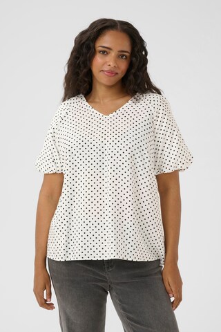 KAFFE CURVE Bluse 'Gina ' i hvid: forside