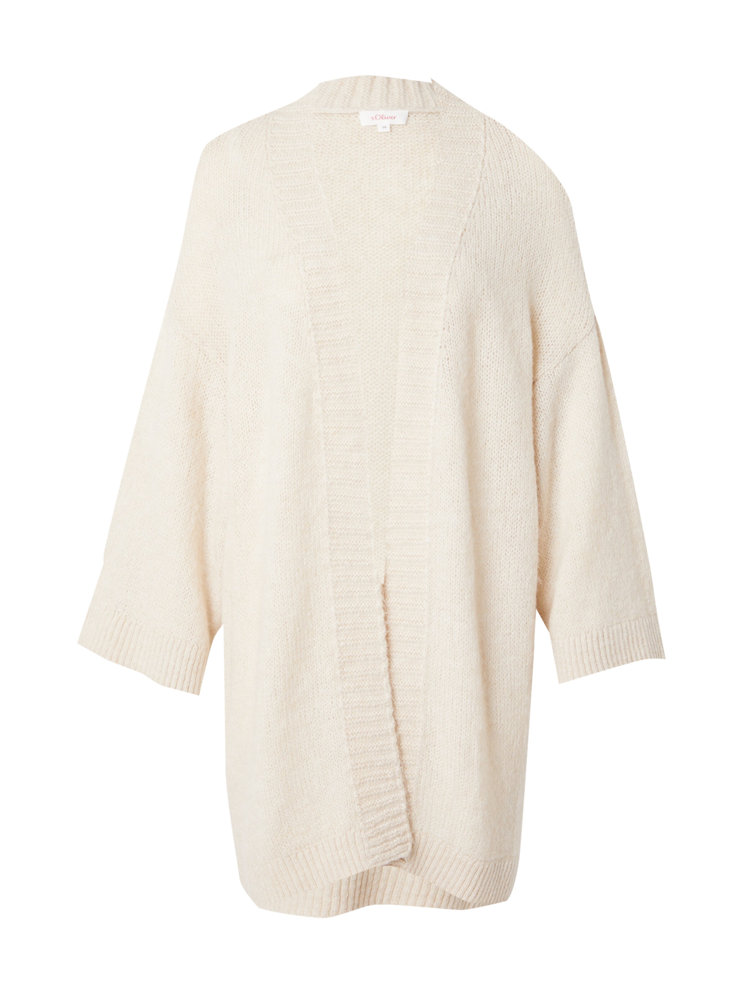 s.Oliver Gebreid vest in Beige: voorkant