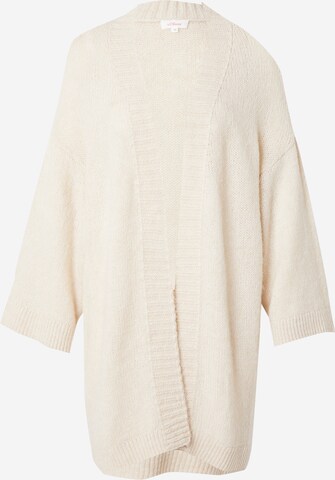 s.Oliver Knit Cardigan in Beige: front