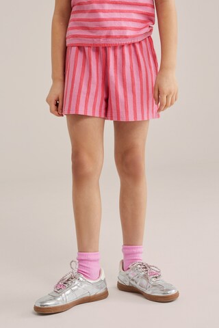 WE Fashion Свободный крой Штаны в Ярко-розовый: спереди