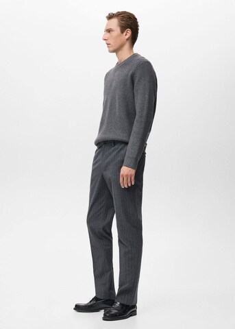 MANGO MAN Slim fit Pleated Pants 'Brest' in Grey