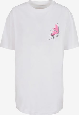 Merchcode Oversized Shirt 'Fly High' in White: front