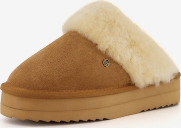 Warmbat Slippers 'Flurry' in Brown: front