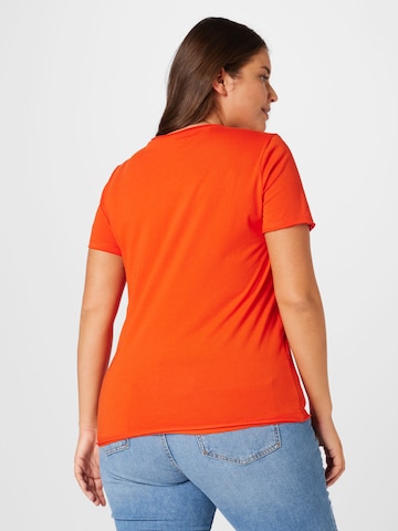 ONLY Carmakoma Shirt 'QUOTE' in Orange