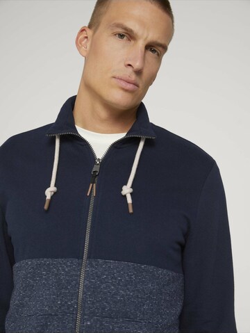 TOM TAILOR Sweatjacke in Blau