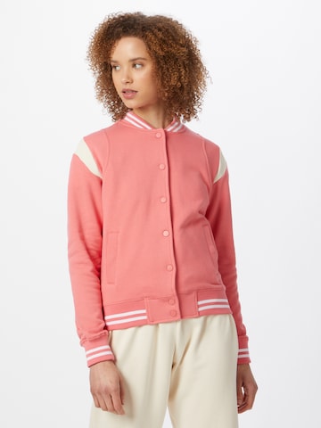 Veste de survêtement Urban Classics en rose : devant