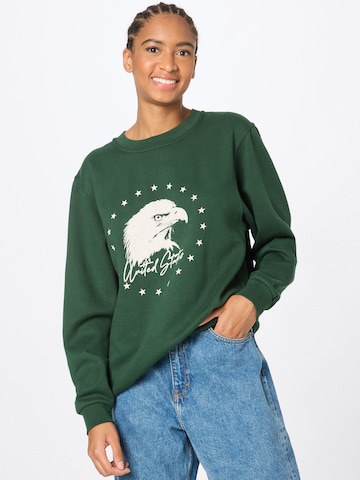 Nasty Gal Sweatshirt 'United States' in Groen: voorkant
