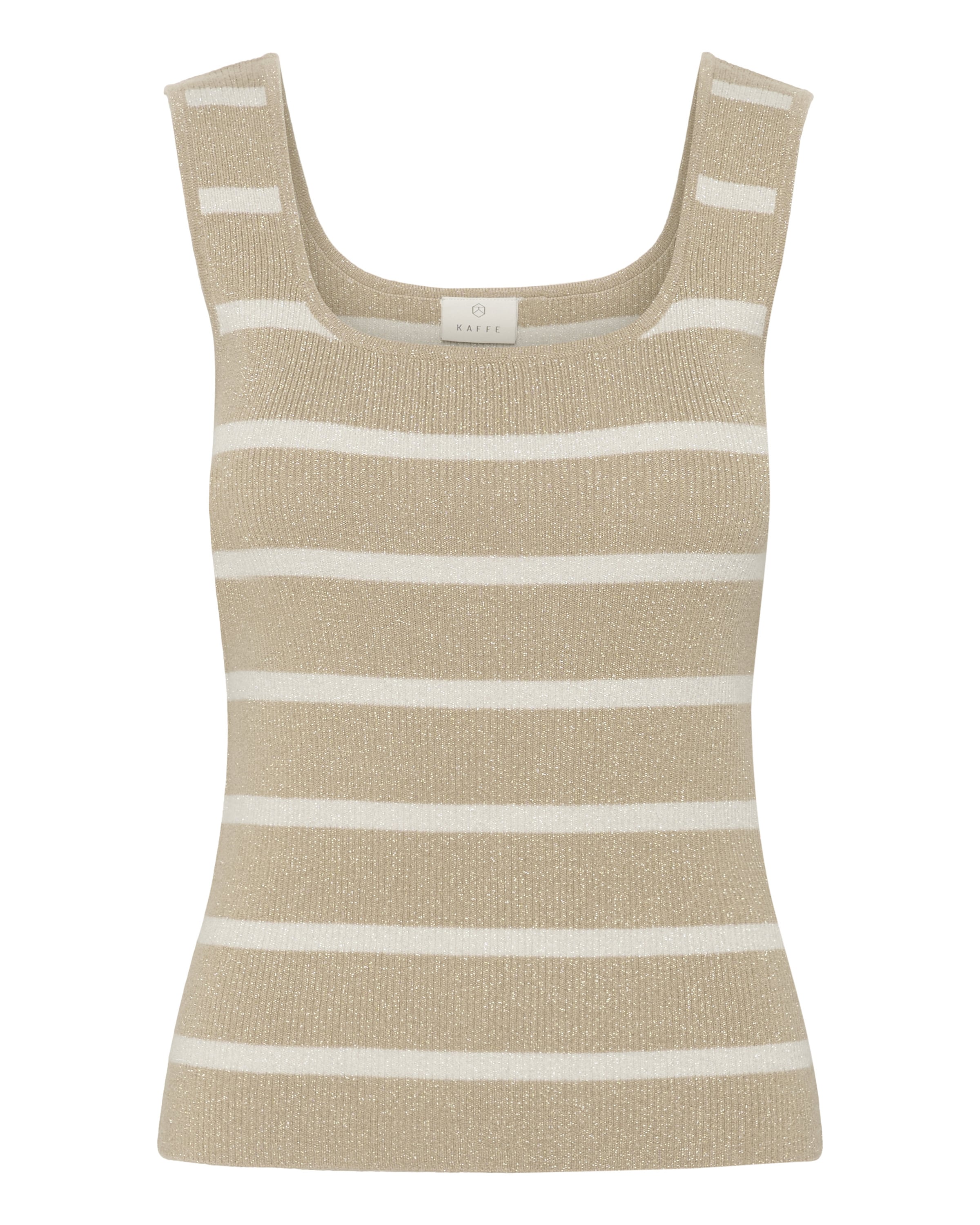 Kaffe - Top de malha 'KAMorita' em bege: frente
