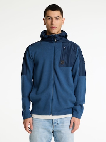 CHASIN' Gebreid vest 'Kobe Zip' in Blauw: voorkant
