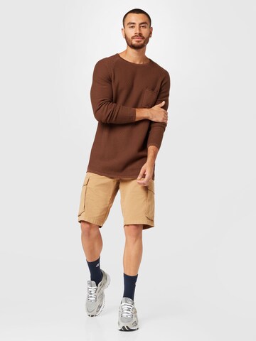 TOM TAILOR DENIM Sweater in Brown