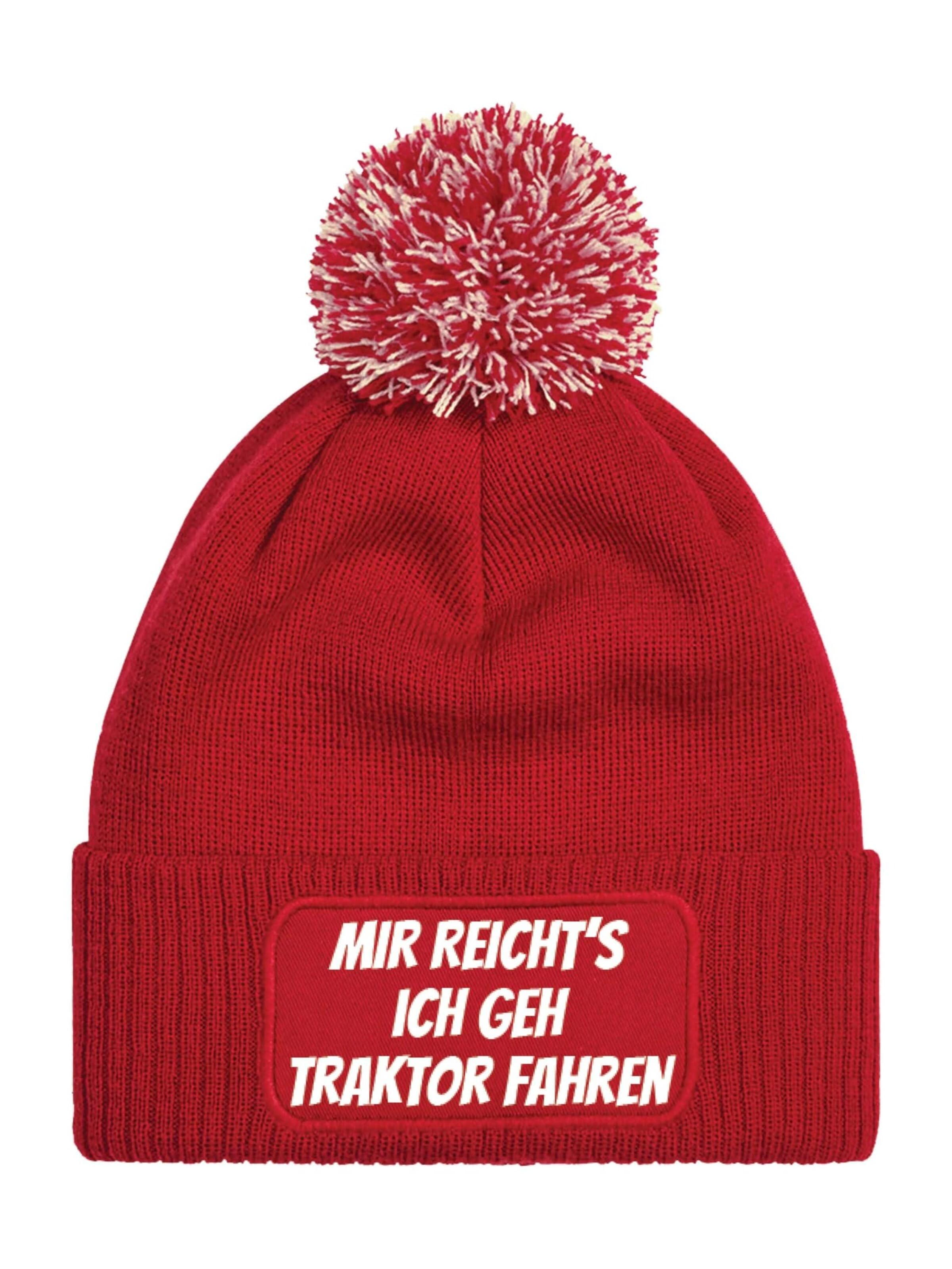 Youth Designz Mütze 'Mir reichts – Traktor'‌‌‌‌‌‌‌ in Rot: Vorderseite
